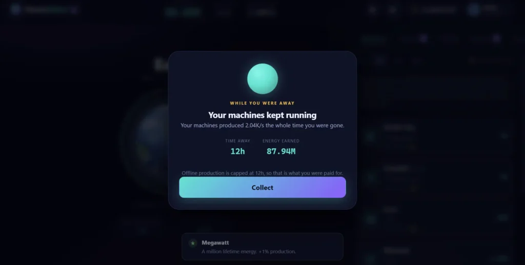 Does Planet Clicker 2 Earn Energy Offline
